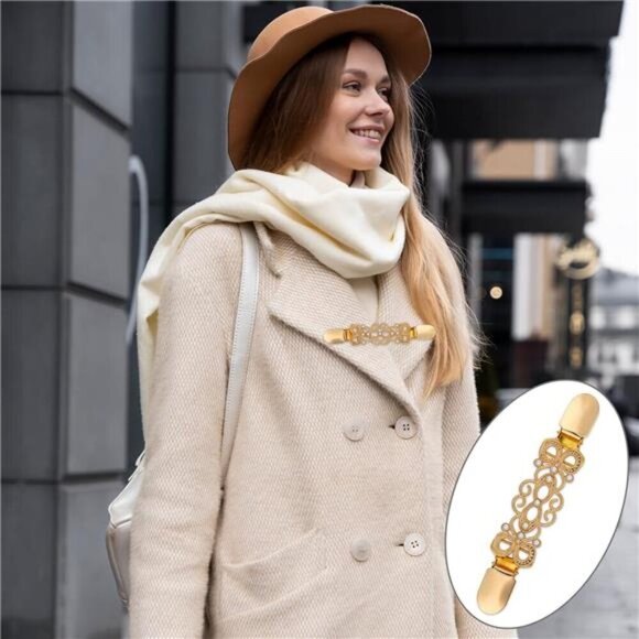 Vintage Sweater Clips Set – Elegant Cardigan, Collar, and Shawl Clasps (3-Pack) - Picture 5 of 8